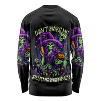 Witch Skull Long Sleeve Shirt Don't Make Me Get The Flying Monkey - Wonder Print Shop