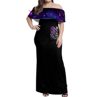 Witch Skull Off Shoulder Maxi Dress Don't Make Me Get The Flying Monkey - Wonder Print Shop