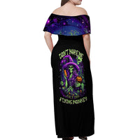 Witch Skull Off Shoulder Maxi Dress Don't Make Me Get The Flying Monkey - Wonder Print Shop