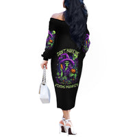 Witch Skull Off The Shoulder Long Sleeve Dress Don't Make Me Get The Flying Monkey - Wonder Print Shop
