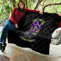 Witch Skull Quilt Don't Make Me Get The Flying Monkey - Wonder Print Shop