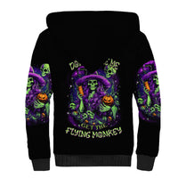 Witch Skull Sherpa Hoodie Don't Make Me Get The Flying Monkey - Wonder Print Shop