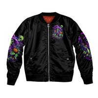 Witch Skull Sleeve Zip Bomber Jacket Don't Make Me Get The Flying Monkey - Wonder Print Shop