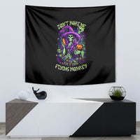 Witch Skull Tapestry Don't Make Me Get The Flying Monkey - Wonder Print Shop