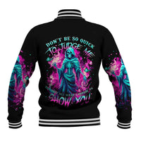 Witch Skull Baseball Jacket Don't Be So Quick To Judge Me - Wonder Print Shop