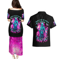 Witch Skull Couples Matching Puletasi Dress and Hawaiian Shirt Don't Be So Quick To Judge Me - Wonder Print Shop