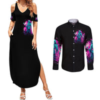 Witch Skull Couples Matching Summer Maxi Dress and Long Sleeve Button Shirt Don't Be So Quick To Judge Me - Wonder Print Shop