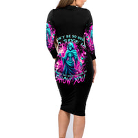 Witch Skull Family Matching Long Sleeve Bodycon Dress and Hawaiian Shirt Don't Be So Quick To Judge Me - Wonder Print Shop