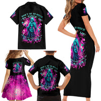 Witch Skull Family Matching Short Sleeve Bodycon Dress and Hawaiian Shirt Don't Be So Quick To Judge Me - Wonder Print Shop