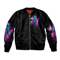 Witch Skull Sleeve Zip Bomber Jacket Don't Be So Quick To Judge Me - Wonder Print Shop
