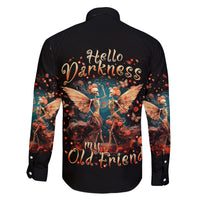 Fairy Skull Family Matching Off Shoulder Long Sleeve Dress and Hawaiian Shirt Hello Darkness My Old Friend - Wonder Print Shop