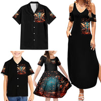 Fairy Skull Family Matching Summer Maxi Dress and Hawaiian Shirt Hello Darkness My Old Friend - Wonder Print Shop