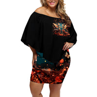 Fairy Skull Off Shoulder Short Dress Hello Darkness My Old Friend - Wonder Print Shop