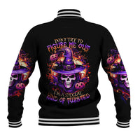 Witch Skull Baseball Jacket Don't Try To Figure Me Out - Wonder Print Shop