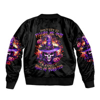 Witch Skull Bomber Jacket Don't Try To Figure Me Out - Wonder Print Shop