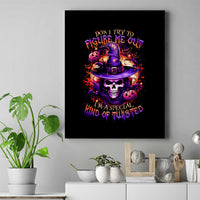 Witch Skull Canvas Wall Art Don't Try To Figure Me Out - Wonder Print Shop