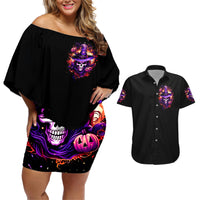 Witch Skull Couples Matching Off Shoulder Short Dress and Hawaiian Shirt Don't Try To Figure Me Out - Wonder Print Shop