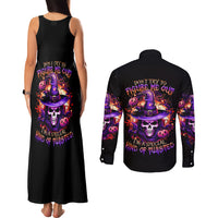 Witch Skull Couples Matching Tank Maxi Dress and Long Sleeve Button Shirt Don't Try To Figure Me Out - Wonder Print Shop