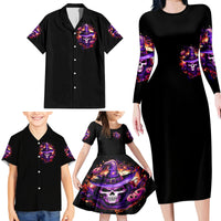 Witch Skull Family Matching Long Sleeve Bodycon Dress and Hawaiian Shirt Don't Try To Figure Me Out - Wonder Print Shop