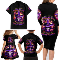 Witch Skull Family Matching Long Sleeve Bodycon Dress and Hawaiian Shirt Don't Try To Figure Me Out - Wonder Print Shop