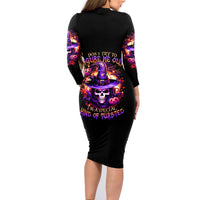 Witch Skull Family Matching Long Sleeve Bodycon Dress and Hawaiian Shirt Don't Try To Figure Me Out - Wonder Print Shop