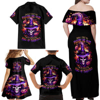 Witch Skull Family Matching Off Shoulder Maxi Dress and Hawaiian Shirt Don't Try To Figure Me Out - Wonder Print Shop