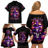 Witch Skull Family Matching Off Shoulder Short Dress and Hawaiian Shirt Don't Try To Figure Me Out - Wonder Print Shop