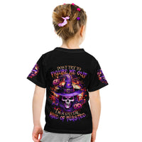 Witch Skull Kid T Shirt Don't Try To Figure Me Out - Wonder Print Shop