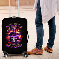 Witch Skull Luggage Cover Don't Try To Figure Me Out - Wonder Print Shop