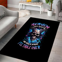 Wings Skull Area Rug Heaven Don't Want Me Hell Afraid I Take Over - Wonder Print Shop