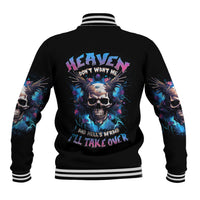 Wings Skull Baseball Jacket Heaven Don't Want Me Hell Afraid I Take Over - Wonder Print Shop