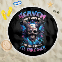 Wings Skull Beach Blanket Heaven Don't Want Me Hell Afraid I Take Over - Wonder Print Shop