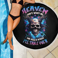 Wings Skull Beach Blanket Heaven Don't Want Me Hell Afraid I Take Over - Wonder Print Shop