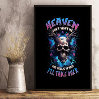 Wings Skull Canvas Wall Art Heaven Don't Want Me Hell Afraid I Take Over - Wonder Print Shop