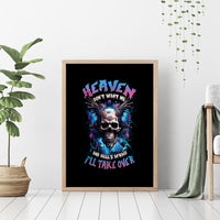 Wings Skull Canvas Wall Art Heaven Don't Want Me Hell Afraid I Take Over - Wonder Print Shop