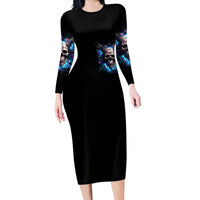 Wings Skull Family Matching Long Sleeve Bodycon Dress and Hawaiian Shirt Heaven Don't Want Me Hell Afraid I Take Over - Wonder Print Shop