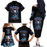 Wings Skull Family Matching Off Shoulder Long Sleeve Dress and Hawaiian Shirt Heaven Don't Want Me Hell Afraid I Take Over - Wonder Print Shop
