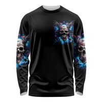 Wings Skull Long Sleeve Shirt Heaven Don't Want Me Hell Afraid I Take Over - Wonder Print Shop