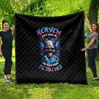 Wings Skull Quilt Heaven Don't Want Me Hell Afraid I Take Over - Wonder Print Shop