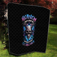 Wings Skull Quilt Heaven Don't Want Me Hell Afraid I Take Over - Wonder Print Shop