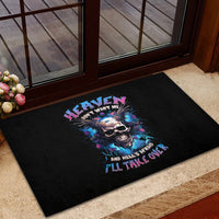 Wings Skull Rubber Doormat Heaven Don't Want Me Hell Afraid I Take Over - Wonder Print Shop