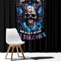 Wings Skull Window Curtain Heaven Don't Want Me Hell Afraid I Take Over - Wonder Print Shop