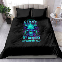 Flame Skull Bedding Set I'm Never Alone My Demons With Me 24/7 - Wonder Print Shop