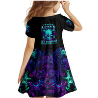 Flame Skull Family Matching Mermaid Dress and Hawaiian Shirt I'm Never Alone My Demons With Me 24/7 - Wonder Print Shop