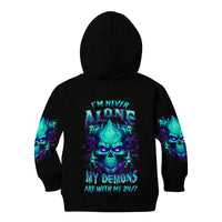 Flame Skull Kid Hoodie I'm Never Alone My Demons With Me 24/7 - Wonder Print Shop