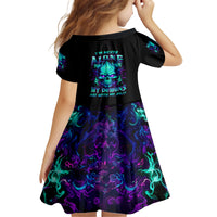 Flame Skull Kid Short Sleeve Dress I'm Never Alone My Demons With Me 24/7 - Wonder Print Shop