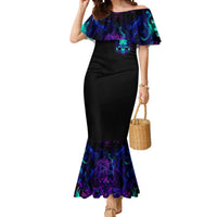 Flame Skull Mermaid Dress I'm Never Alone My Demons With Me 24/7 - Wonder Print Shop