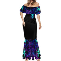 Flame Skull Mermaid Dress I'm Never Alone My Demons With Me 24/7 - Wonder Print Shop