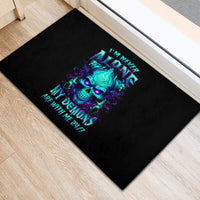 Flame Skull Rubber Doormat I'm Never Alone My Demons With Me 24/7 - Wonder Print Shop
