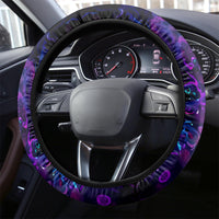 Flame Skull Steering Wheel Cover I'm Never Alone My Demons With Me 24/7 - Wonder Print Shop